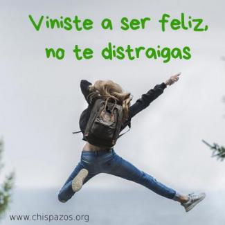 Viniste a ser feliz, no te distraigas